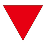 消防標識板 消防隊進入口マーク 200mm三角 仕様:〈進B〉 裏ノリタイプ (屋外から貼付) (073002)