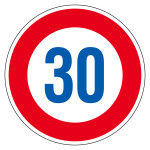 道路標識(構内用) アルミ製 反射タイプ 丸型 600mmφ 制限速度30キロ (133674)