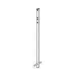 標識用ポール 埋め込み式 角ポール（金具付き） H2500mm (136011)