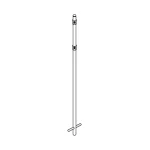 標識用ポール 埋め込み式 丸ポール（金具付き） 38.1mmφ×2750mm (136021)