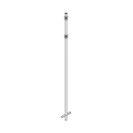 標識用ポール 埋め込み式 丸ポール（金具付き） 60.5mmφ×3600mm (136041)