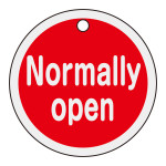 バルブ表示札 Normally open(赤) 特15-149A (157151)