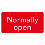 英文字バルブ開閉札 50×100 片面仕様 表記:Normally open (168003)