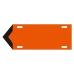 JIS配管識別標識 液体方向表示板 黄赤 サイズ: (小) 80×210×1.8mm (174304)