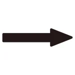 配管識別方向表示ステッカー アルミ 矢印 25×200×55×65mm 黒 (193177)