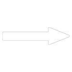 配管識別方向表示アルミステッカー白矢印 10枚1組 サイズ:25×200×55×65mm (193189)