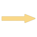 配管識別方向表示アルミステッカー薄い黄矢印 10枚1組 サイズ:20×150×40×53mm (193262)