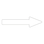 配管識別方向表示アルミステッカー白矢印 10枚1組 サイズ:20×150×40×53mm (193290)