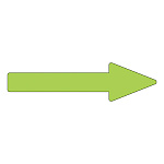 配管識別方向表示 蛍光エンビステッカー 蛍光緑矢印 10枚1組 サイズ:15×100×30×40mm (193321)