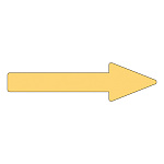 配管識別方向表示 蛍光エンビステッカー 蛍光オレンジ矢印 10枚1組 サイズ:15×100×30×40mm (193329)