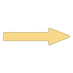 配管識別方向表示アルミステッカー薄い黄矢印 10枚1組 サイズ:15×100×30×40mm (193363)