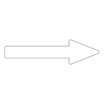 配管識別方向表示アルミステッカー白矢印 10枚1組 サイズ:15×100×30×40mm (193391)