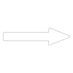 配管識別方向表示アルミステッカー白矢印 10枚1組 サイズ:15×100×30×40mm (193391)