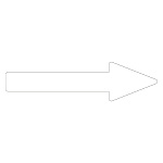 配管識別方向表示エンビステッカー 白矢印 10枚1組 サイズ:25×200×55×65mm (193585)