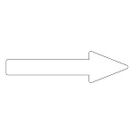 配管識別方向表示エンビステッカー 白矢印 10枚1組 サイズ:15×100×30×40mm (193787)