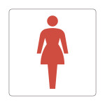 トイレ標識 ピクトサイン 裏面テープ付 女性 150mm角 (206102)