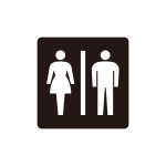 トイレ標識 ピクトサイン 裏面テープ付 お手洗い 100mm角 (206125)