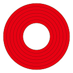 マーキングステッカー PET 100mmφ 10枚1組 カラー:赤 (208503)