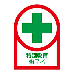 ヘルメット用ステッカー 35×25mm 10枚1組 表示:特別教育修了者 (233089)