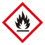 化学物質関係標識 GHSラベル 炎 5枚入り サイズ: (中) ◇一辺/70mm (037201)