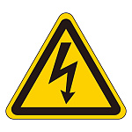 JIS安全標識 (警告) 危険マークのみ 10枚1組 ステッカー サイズ:100mm三角 (391200)