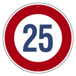 道路標識(構内用) スチール製 600mmΦ 上下穴タイプ 制限速度25キロ (416025)