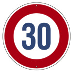 道路標識(構内用) スチール製 600mmΦ 上下穴タイプ 制限速度30キロ (416030)