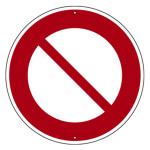 道路標識(構内用) スチール製 600mmΦ 上下穴タイプ 車両通行止 (416302)
