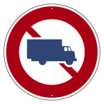 道路標識(構内用) スチール製 600mmΦ 上下穴タイプ 大型貨物自動車等通行止 (416305)