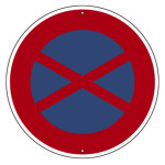 道路標識(構内用) スチール製 600mmΦ 上下穴タイプ 駐停車禁止 (416315)