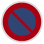 道路標識(構内用) スチール製 600mmΦ 上下穴タイプ 駐車禁止 (416316)
