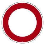 道路標識(構内用) スチール製 600mmΦ 上下穴タイプ 赤フチのみ・無地タイプ (416320)