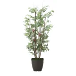 光触媒 人工観葉植物 造花 黒竹&南天1.6(幹:天然黒竹) (高さ160cm) (2010R310)