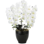 光触媒 人工観葉植物 造花 フレッシュ胡蝶蘭 3本立W (高さ66cm) (2045P175)