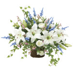 光触媒 人工観葉植物 造花 壁掛けカサブランカ (高さ60cm) (2080P160)