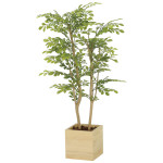 光触媒 人工観葉植物 造花 ウッドボックスライトトネリコ1.0 (高さ100cm) (2306R280)