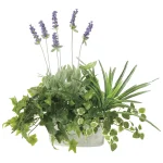 光触媒 人工観葉植物 造花 寄せ植えラベンダー (高さ48cm) (2349A100)