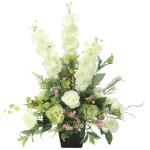 光触媒 人工観葉植物 造花 ホワイトライン (高さ62cm) (2498R140)