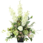 光触媒 人工観葉植物 造花 ホワイトライン (高さ62cm) (2498R140)