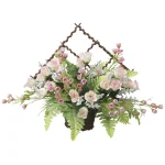 光触媒 人工観葉植物 造花 壁掛けミニローズP (高さ27cm) (2555R50)