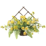 光触媒 人工観葉植物 造花 壁掛けミニローズY (高さ27cm) (2556R50)