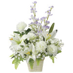 光触媒 人工観葉植物 造花 白百合 (高さ42cm) (2676A100)