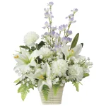 光触媒 人工観葉植物 造花 白百合 (高さ42cm) (2676A100)