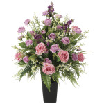 光触媒 人工観葉植物 造花 ビクトリアローズ (高さ81cm) (2679A330)