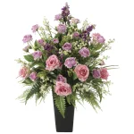 光触媒 人工観葉植物 造花 ビクトリアローズ (高さ81cm) (2679A330)