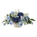 光触媒 人工観葉植物 造花 ツートンブルーローズ (高さ21cm) (2680A75)