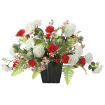 光触媒 人工観葉植物 造花 エミリーツートンローズ (高さ32cm) (2681A100)