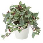 光触媒 人工観葉植物 造花 実付ローレル(フロック加工) (高さ25cm) (388G40)