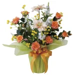 光触媒 人工観葉植物 造花 サンセットローズ (高さ45cm) (468R80)