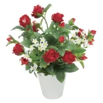 光触媒 人工観葉植物 造花 スターレッド (高さ23cm) (553K25)